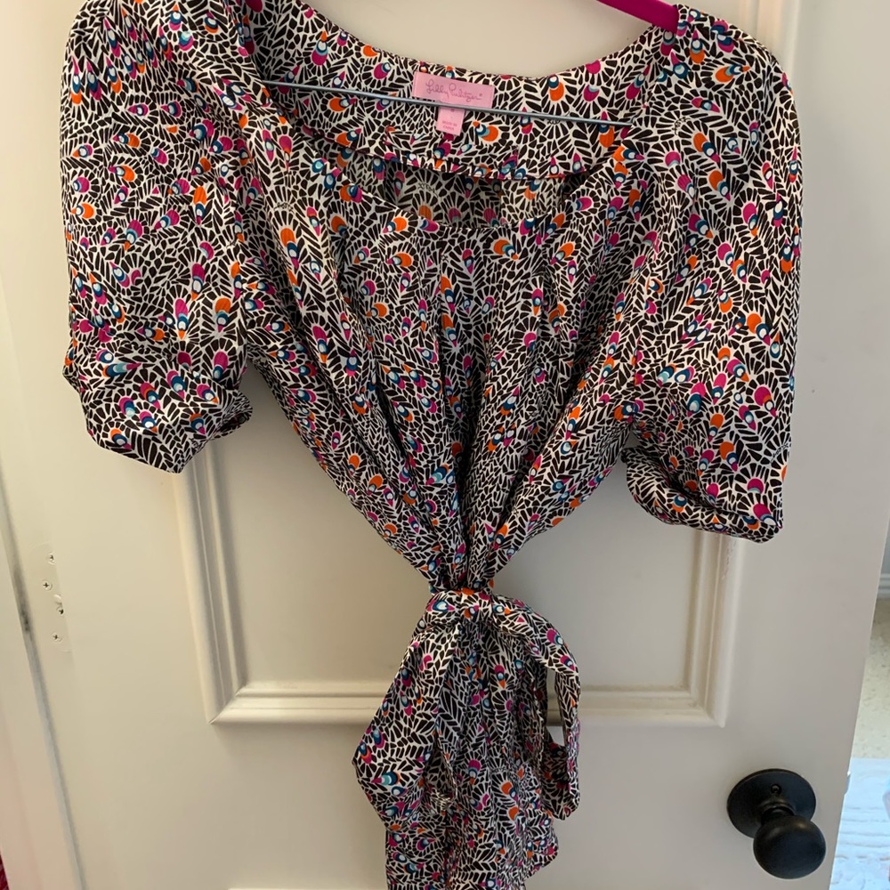 Lilly Pulitzer Silk Shirt Size 8